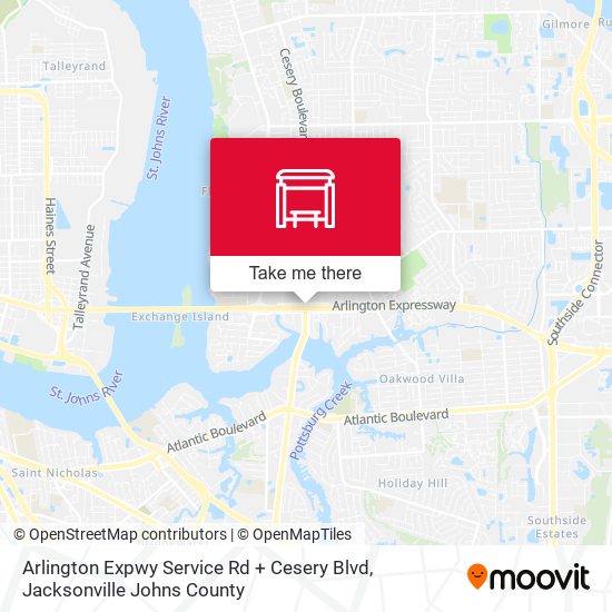 Arlington Expwy Service Rd + Cesery Blvd map