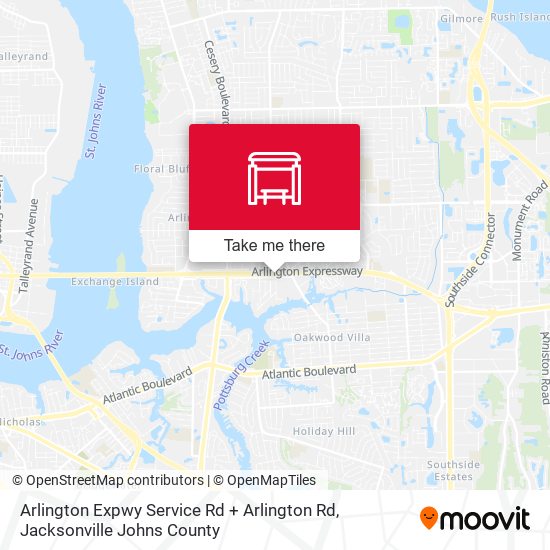 Arlington Expwy Service Rd + Arlington Rd map