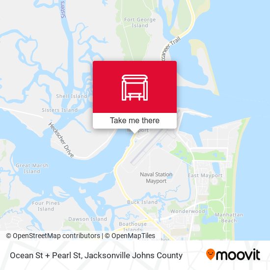 Ocean St + Pearl St map