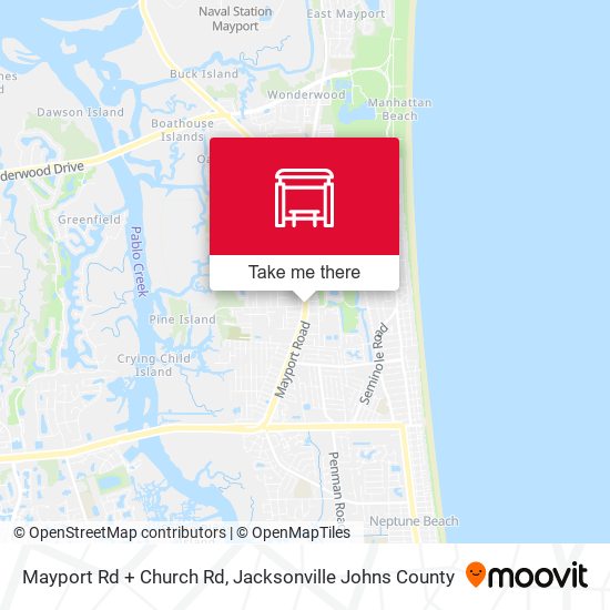 Mayport Rd + Church Rd map