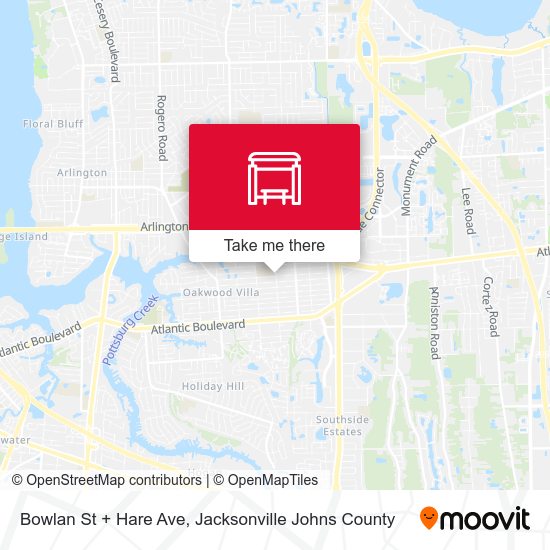 Bowlan St + Hare Ave map