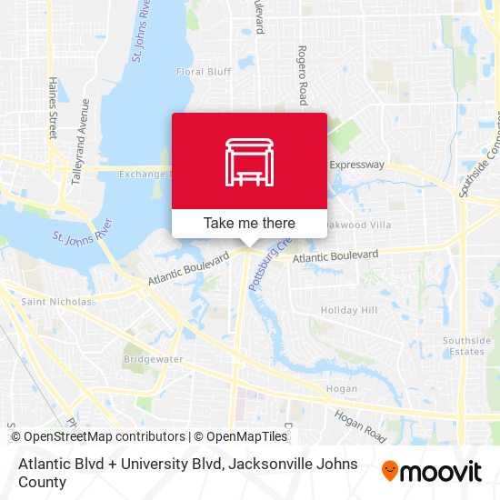 Atlantic Blvd + University Blvd map