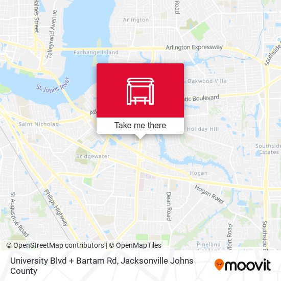 University Blvd + Bartam Rd map
