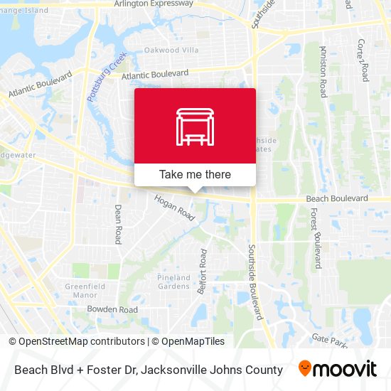 Beach Blvd + Foster Dr map