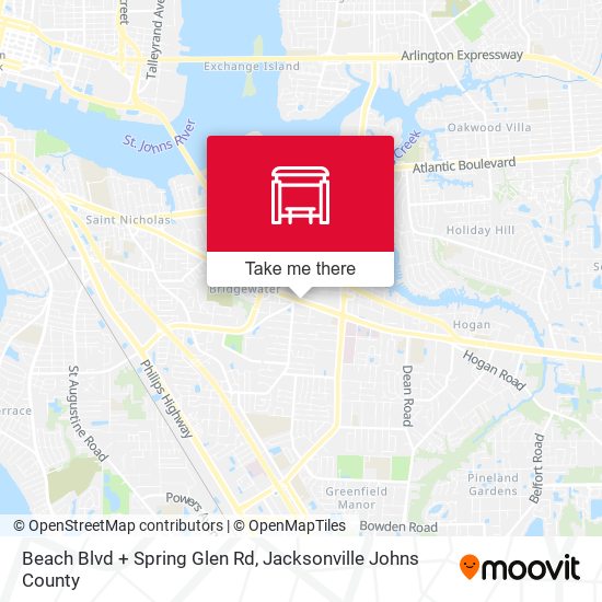 Mapa de Beach Blvd + Spring Glen Rd