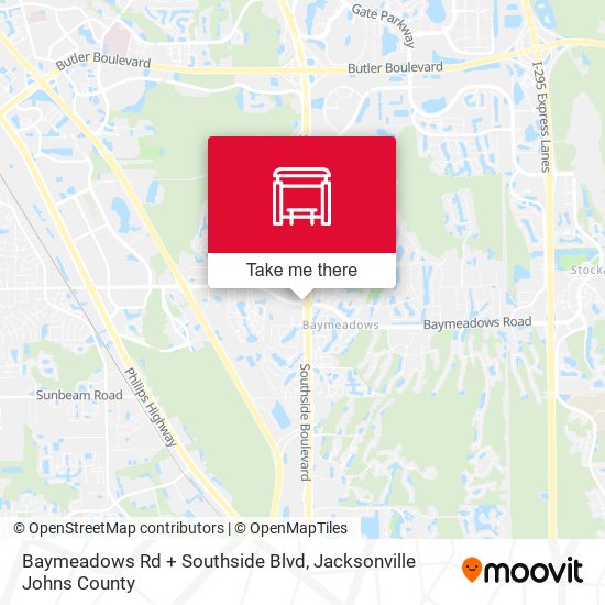 Baymeadows Rd + Southside Blvd map