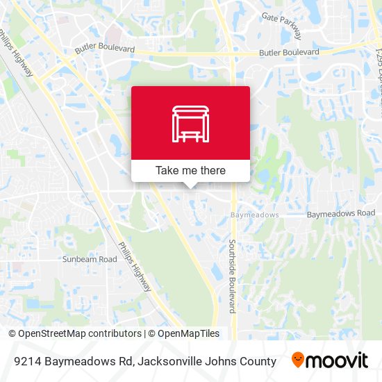 Mapa de 9214 Baymeadows Rd