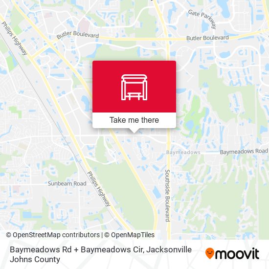 Baymeadows Rd + Baymeadows Cir map