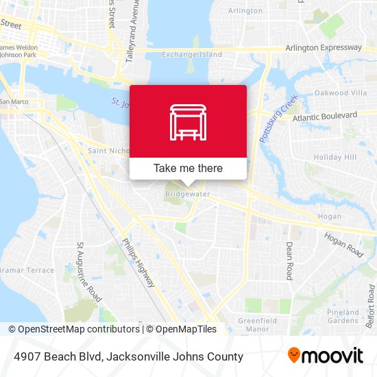 Mapa de 4907 Beach Blvd