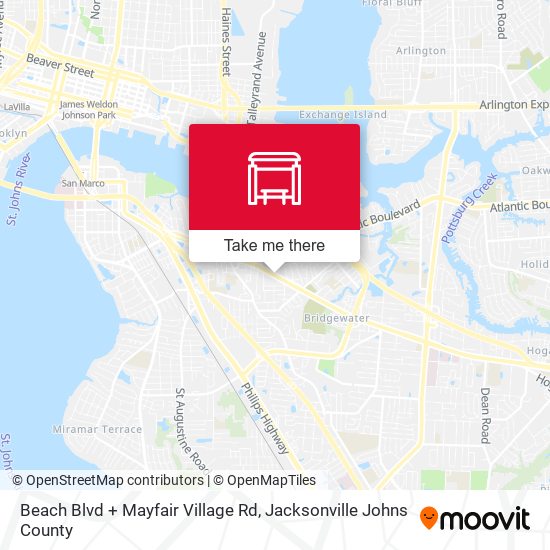 Beach Blvd + Mayfair Village Rd map