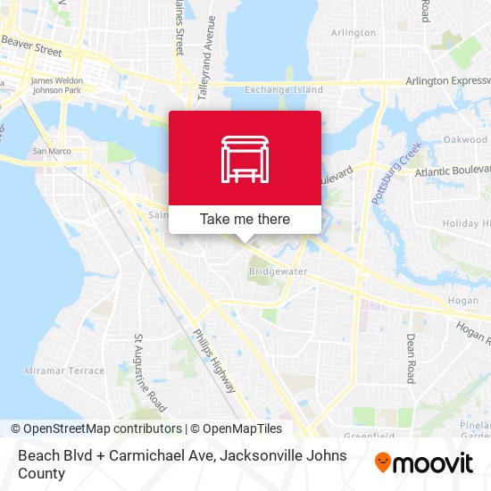 Mapa de Beach Blvd + Carmichael Ave