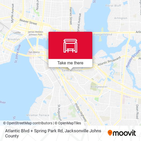 Atlantic Blvd + Spring Park Rd map