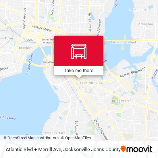 Mapa de Atlantic Blvd + Merrill Ave