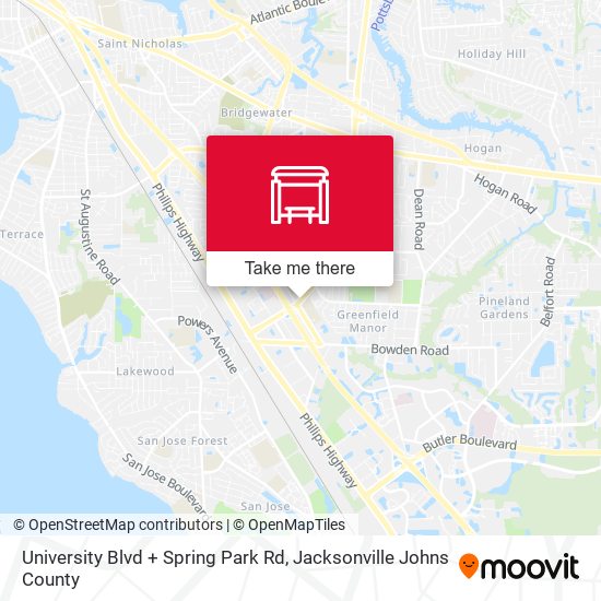 University Blvd + Spring Park Rd map