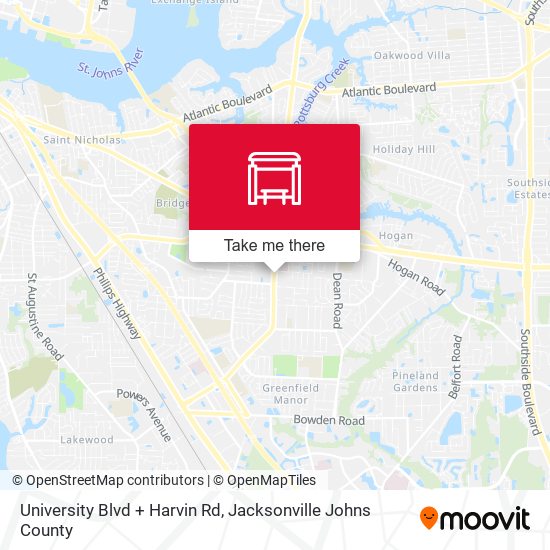 University Blvd + Harvin Rd map