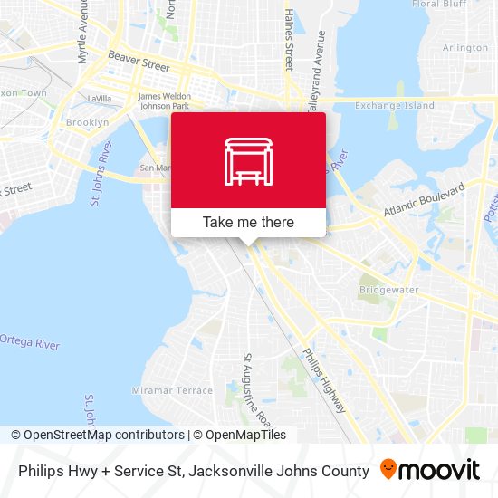 Philips Hwy + Service St map