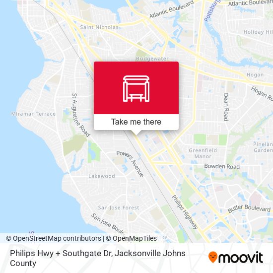 Philips Hwy + Southgate Dr map