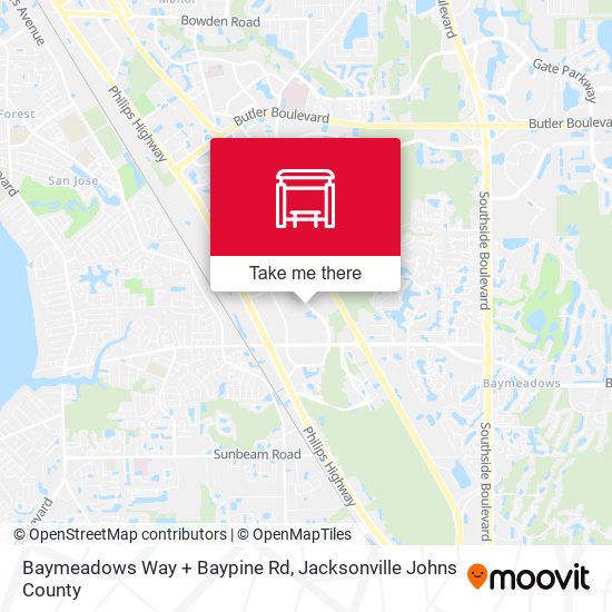 Mapa de Baymeadows Way + Baypine Rd