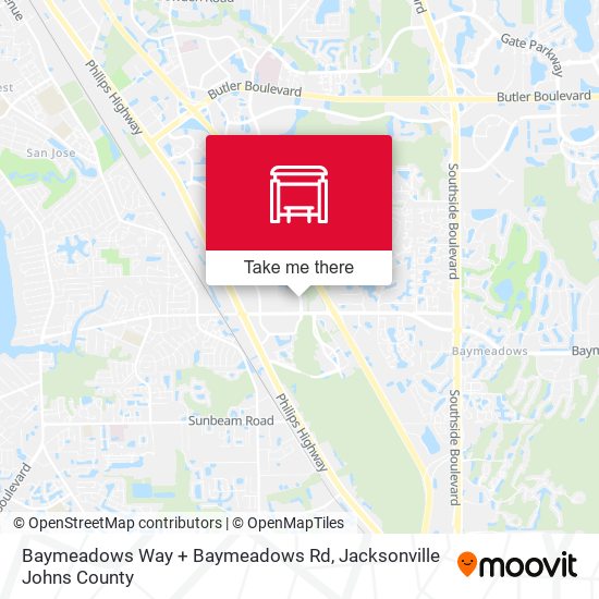 Baymeadows Way + Baymeadows Rd map