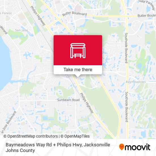 Baymeadows Way Rd + Philips Hwy map