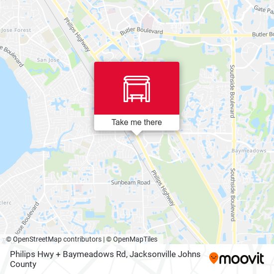 Mapa de Philips Hwy + Baymeadows Rd