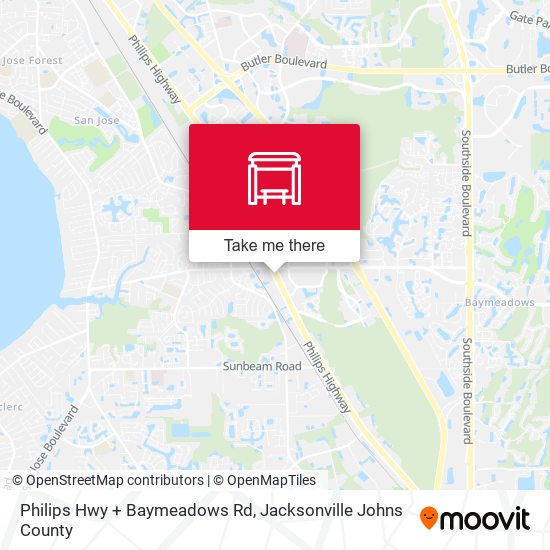 Philips Hwy + Baymeadows Rd map