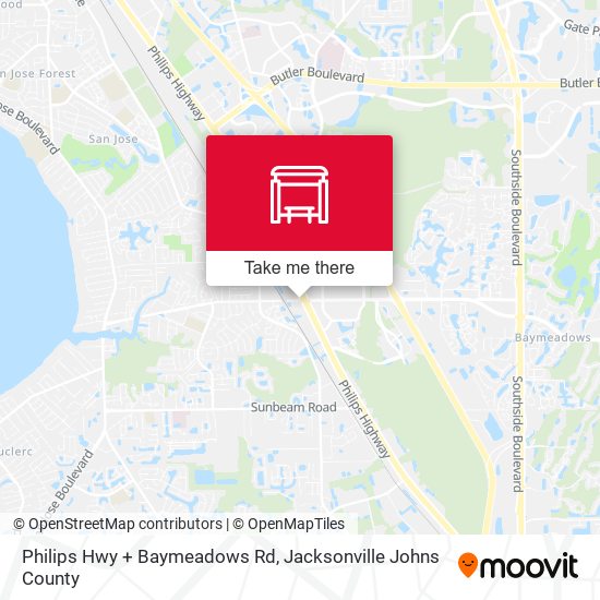 Philips Hwy + Baymeadows Rd map