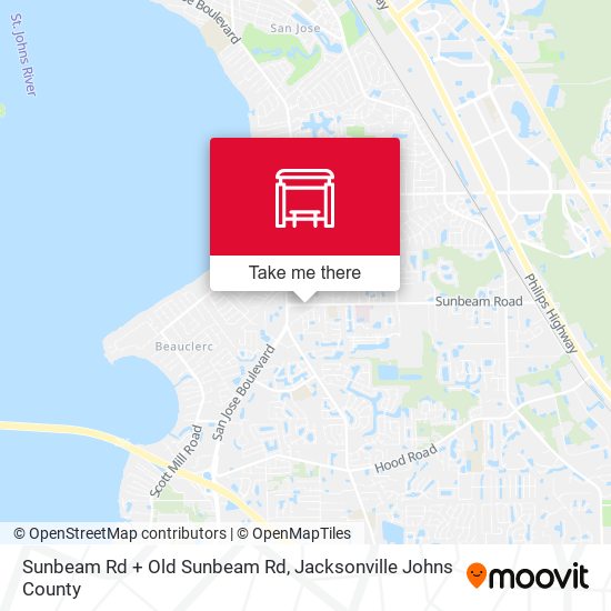 Sunbeam Rd + Old Sunbeam Rd map