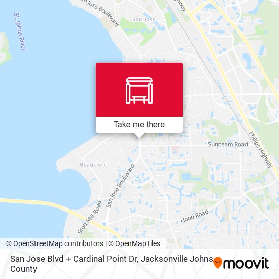 San Jose Blvd + Cardinal Point Dr map