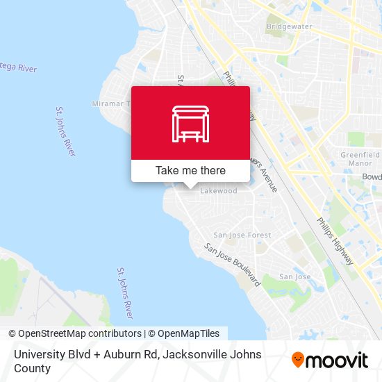 Mapa de University Blvd + Auburn Rd