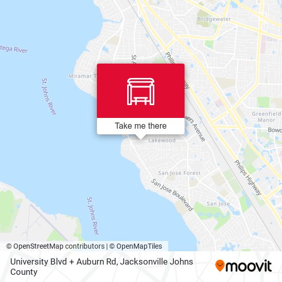 Mapa de University Blvd + Auburn Rd