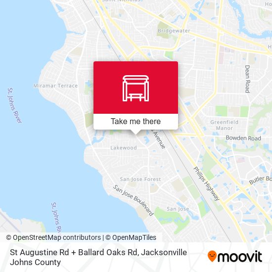 St Augustine Rd + Ballard Oaks Rd map
