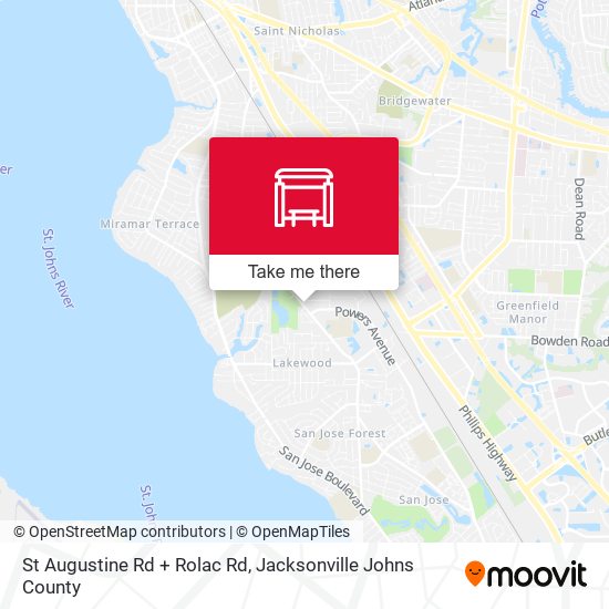 Mapa de St Augustine Rd + Rolac Rd