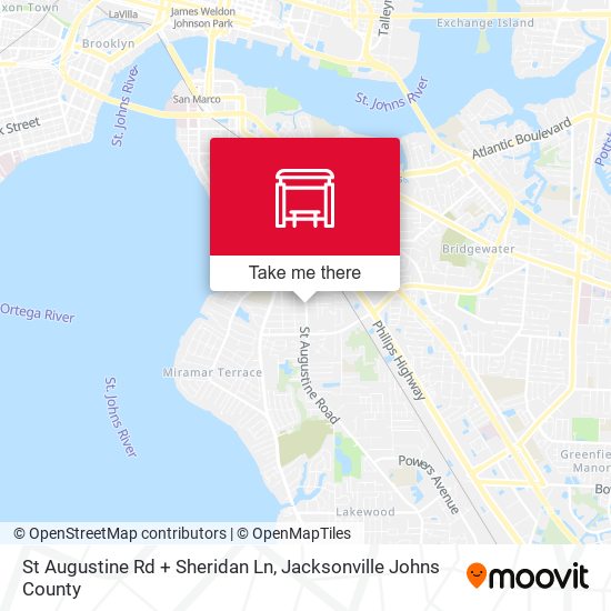Mapa de St Augustine Rd + Sheridan Ln