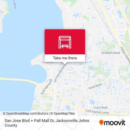 San Jose Blvd + Pall Mall Dr map