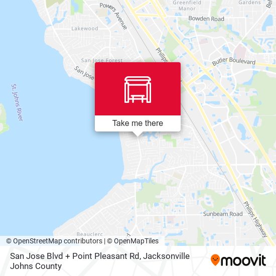 San Jose Blvd + Point Pleasant Rd map