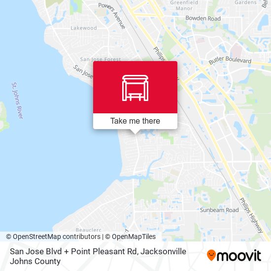 Mapa de San Jose Blvd + Point Pleasant Rd