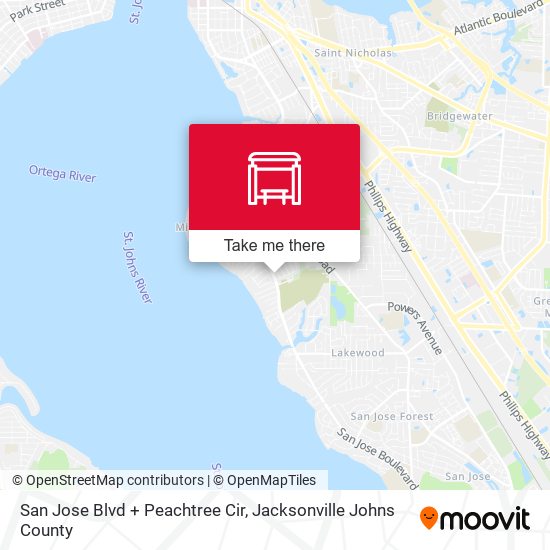 San Jose Blvd + Peachtree Cir map
