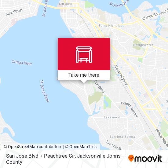 San Jose Blvd + Peachtree Cir map