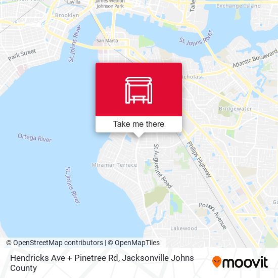 Hendricks Ave + Pinetree Rd map