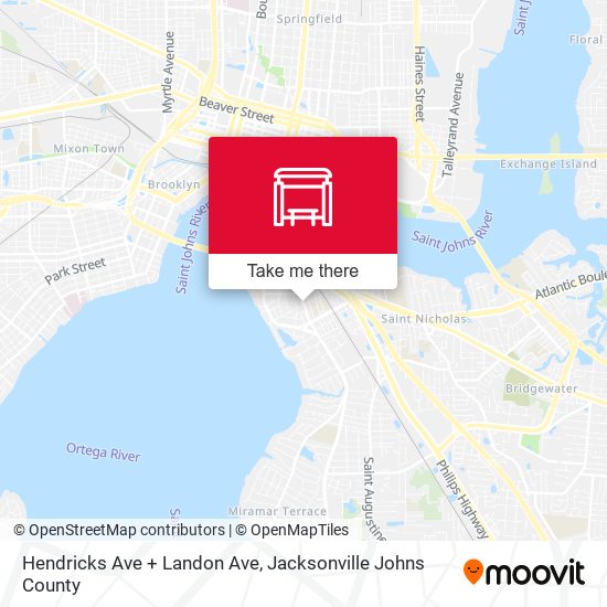 Hendricks Ave + Landon Ave map
