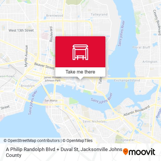 Mapa de A Philip Randolph Blvd + Duval St