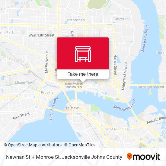 Newnan St + Monroe St map