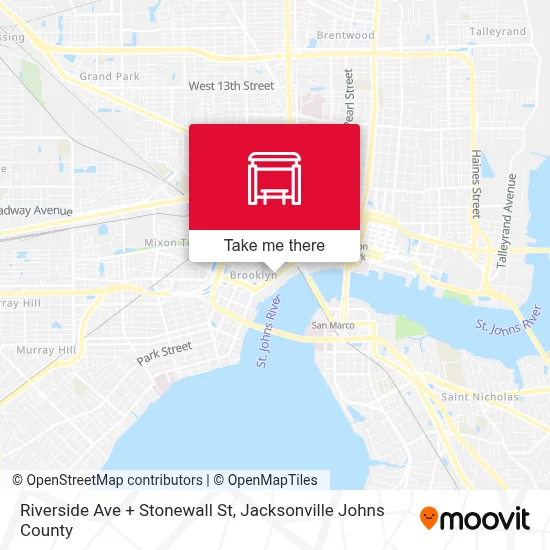 Riverside Ave + Stonewall St map