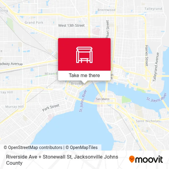 Riverside Ave + Stonewall St map