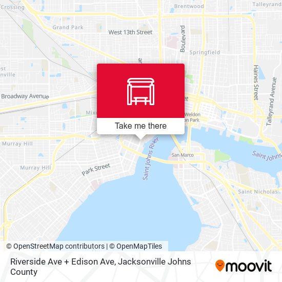 Riverside Ave + Edison Ave map