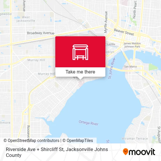 Riverside Ave + Shircliff St map