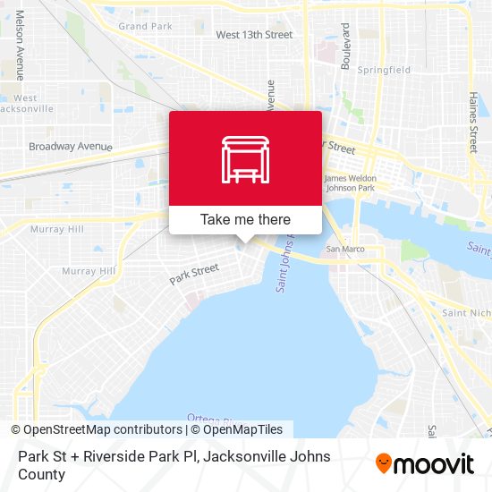 Park St + Riverside Park Pl map