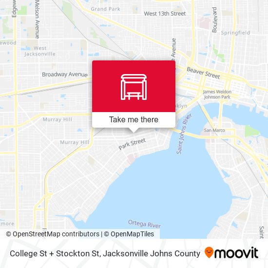 College St + Stockton St map