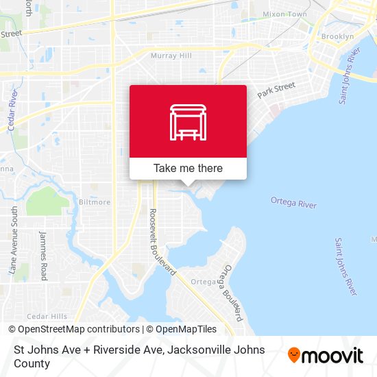 Mapa de St Johns Ave + Riverside Ave